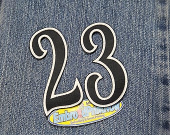 6" Iron-On Twill Number Patch: Athletic Jersey Font