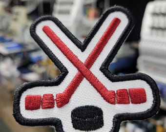 Hockey Stick Embroider Patch Iron On