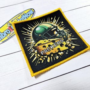 Green Bay Packers Helmet Cheese Patch Yellow and Green Patch-Football Patch-Custom Patch