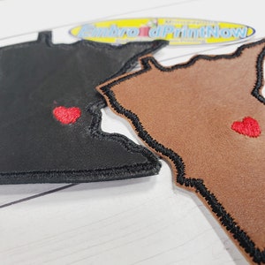 Minnesota State Italian Leather Red Heat  2 X 2 Iron On Patch