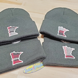 Minnesota Bufalow Plaid One-Of-A-Kind State Applique Beanie