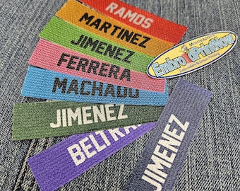 Custom Nameplate Iron or Sewn On With Single Color Letters for Jerseys DIY