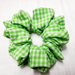 Cute Lime spring Gingham   90&#39;s  scrunchies hair ties