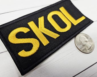 SKOL-Minnesota 2X4 Patch-MN Black and Yellow Vikings Rectangle Patch-Football patch-Custom Patch