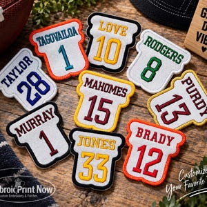 Custom  Embroidered Player Name and Number Iron On Or Sew-On Patch