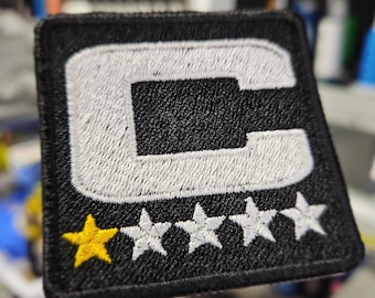 Captain C Black Football  Embroidered Patch Iron On or Sew On