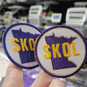 SKOL-Minnesota 2.70 X 2.70 Patch-MN Purple and Yellow Vikings Round Patch-Football patch-Custom Patch