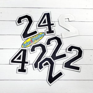 10&quot; Twill Number for Uniform or Jersey - Athletic/Collegiate Style, Iron on Patch, Twill Embroidered Outline