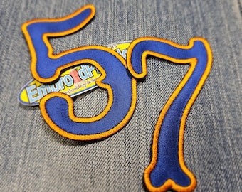 8" Twill Number Patch: Iron-On Athletic Jersey Font