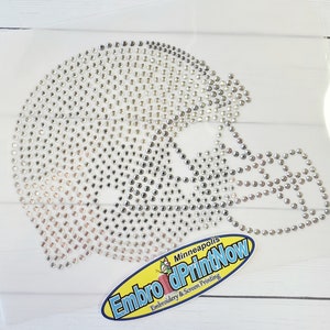Rhinestone Sport Helmet Football Size 6X4.25 Iron On Patch For Tees Hoodies Bags Hats