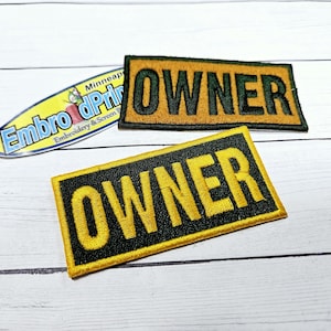 Owner Geen And Gold 3 X 1.50 embroider Iron Patch Green and Gold Patch-Football Patch-Custom Patch