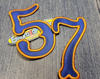 6" Embroidered Twill Number Patch: Iron-On Jersey Number