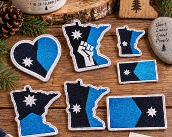 Minnesota New State Flag Iron-On/Sew-On Accessory Patch - Embroidery Patch