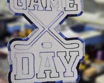 Game Day Hockey Embroidery Iron on or Sewn On Patch
