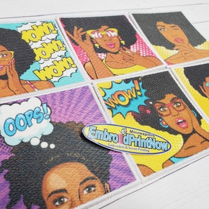 Pop Art Sublimated and Embroider Patches iron on or sew on for Hoodies Jackets Bags Hats