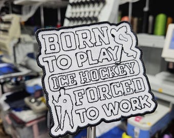 Ice Hockey Embroidery Patch: Iron-On or Sew-On Applique