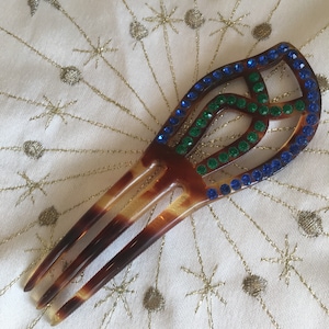 1920s Comb Tortoise Shell Celluloid Metal Gemstone Flower Adorned Hair Accessory Vintage Tortoise Shell Hair Comb - Etsy - Page 2 main image 4
