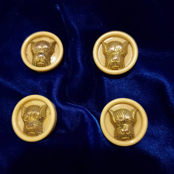 BUTTONS Antique Scotty Dogs Rare Celluloid/Bakeli… - image 1