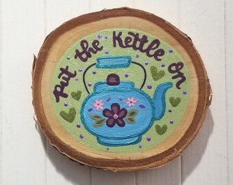 But First Tea, Tea Gift for Women, Tea Lovers Gift, Tea Magnet, Wood Slice Magnets, Tea Art, Cute Magnets for Fridge, Hand Painted Magnets