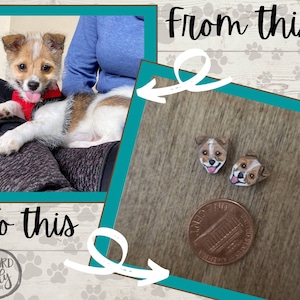 Pet Earrings, Custom Dog Earrings, Personalized Cat Earrings, Pet Portrait Jewelry, Pet Loss Gifts, Pet Memorial Gift, Dog Mom Gift, Cat Mom