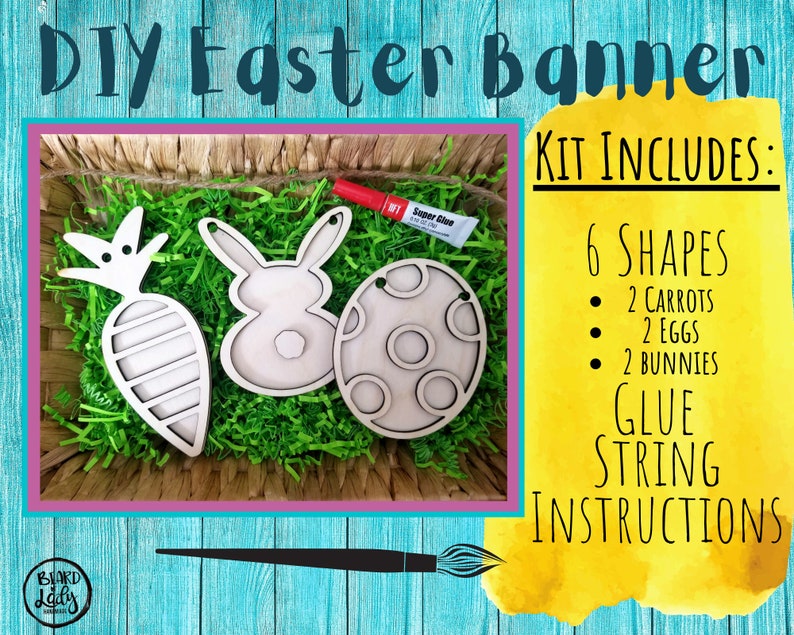 Easter DIY KIT Wood Banner