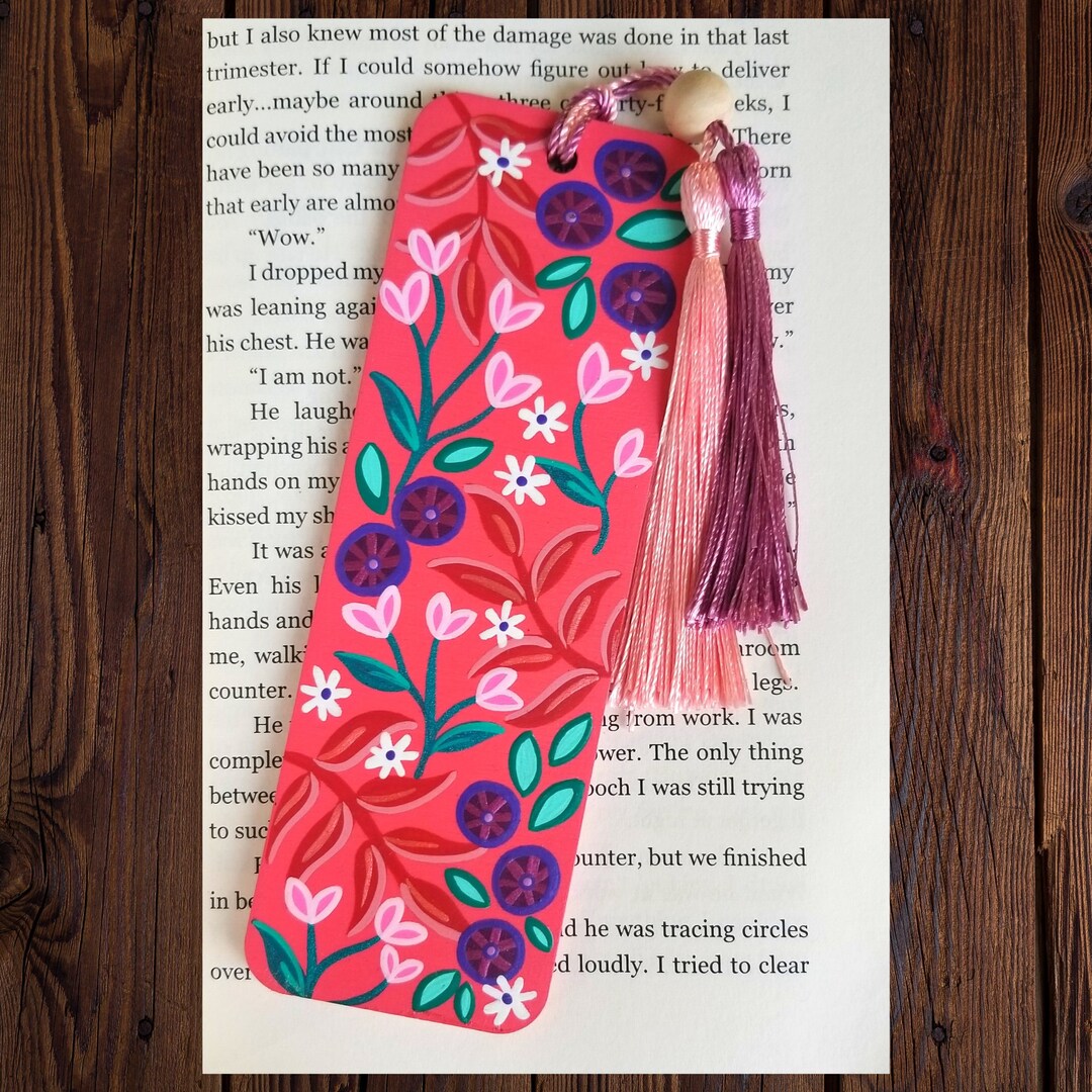 Sturdy Bookmark, Wood Bookmark, Hand Painted Bookmark, Reading ...