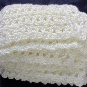 Crochet Baby Afghan 25&quot; x 35&quot; Blanket, Soft Silky Yarn, Crochet Baby Blanket, Toddler or Lap Afghan, Lacy Design color choices available