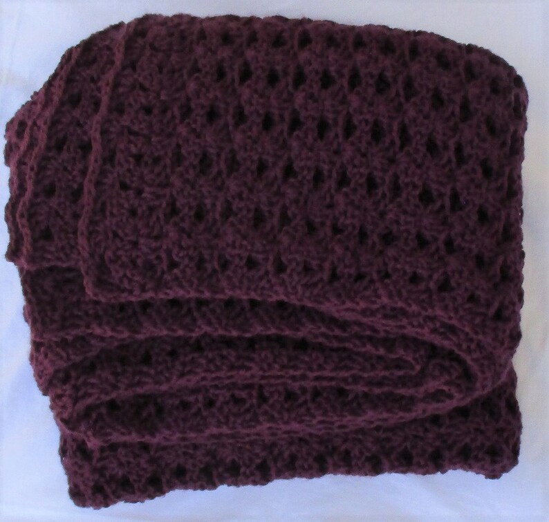 Crochet Blanket Afghan 50 x 72 Handmade Acrylic Blanket 3 colors available Lilac Sea Glass Blue Dark Leaf Green Soft Thick Luxury Throw