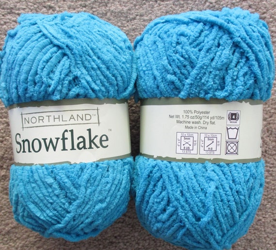 NORTHLAND Snowflake 100% Polyester Yarn, #012501-175 Blue Discontinued Color, Each Skein 1.75 oz. Medium 4 Ply Yarn, 10 skeins total