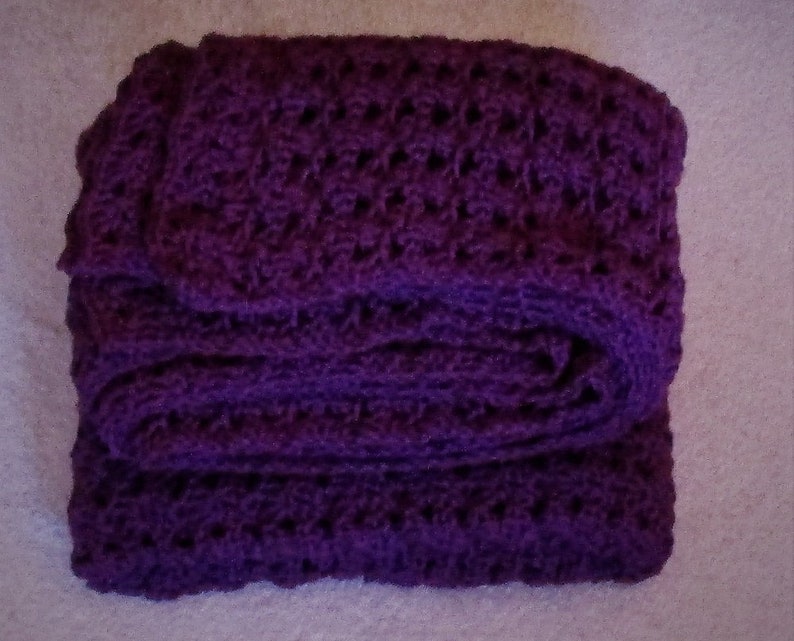 Crochet Blanket Afghan 50 x 72 Handmade Acrylic Blanket 3 colors available Lilac Sea Glass Blue Dark Leaf Green Soft Thick Luxury Throw