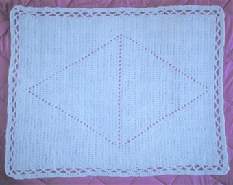 Baby Crocheted Blanket Afghan 28" x 36" Infant Toddler Blanket, Soft Blanket, Ice Blue Afghan, Blue Baby Decor, Baby Boy Blue Blanket Throw