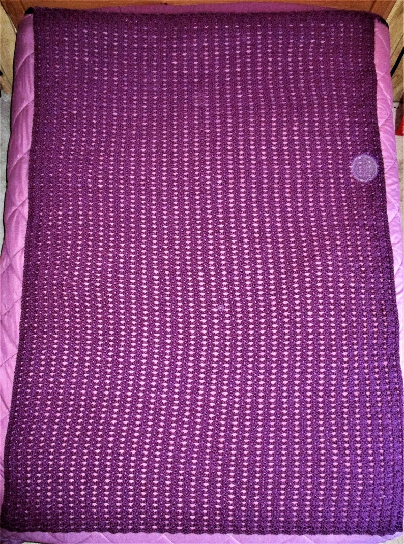 Crochet Blanket Afghan 50 x 72 Handmade Acrylic Blanket 3 colors available Lilac Sea Glass Blue Dark Leaf Green Soft Thick Luxury Throw