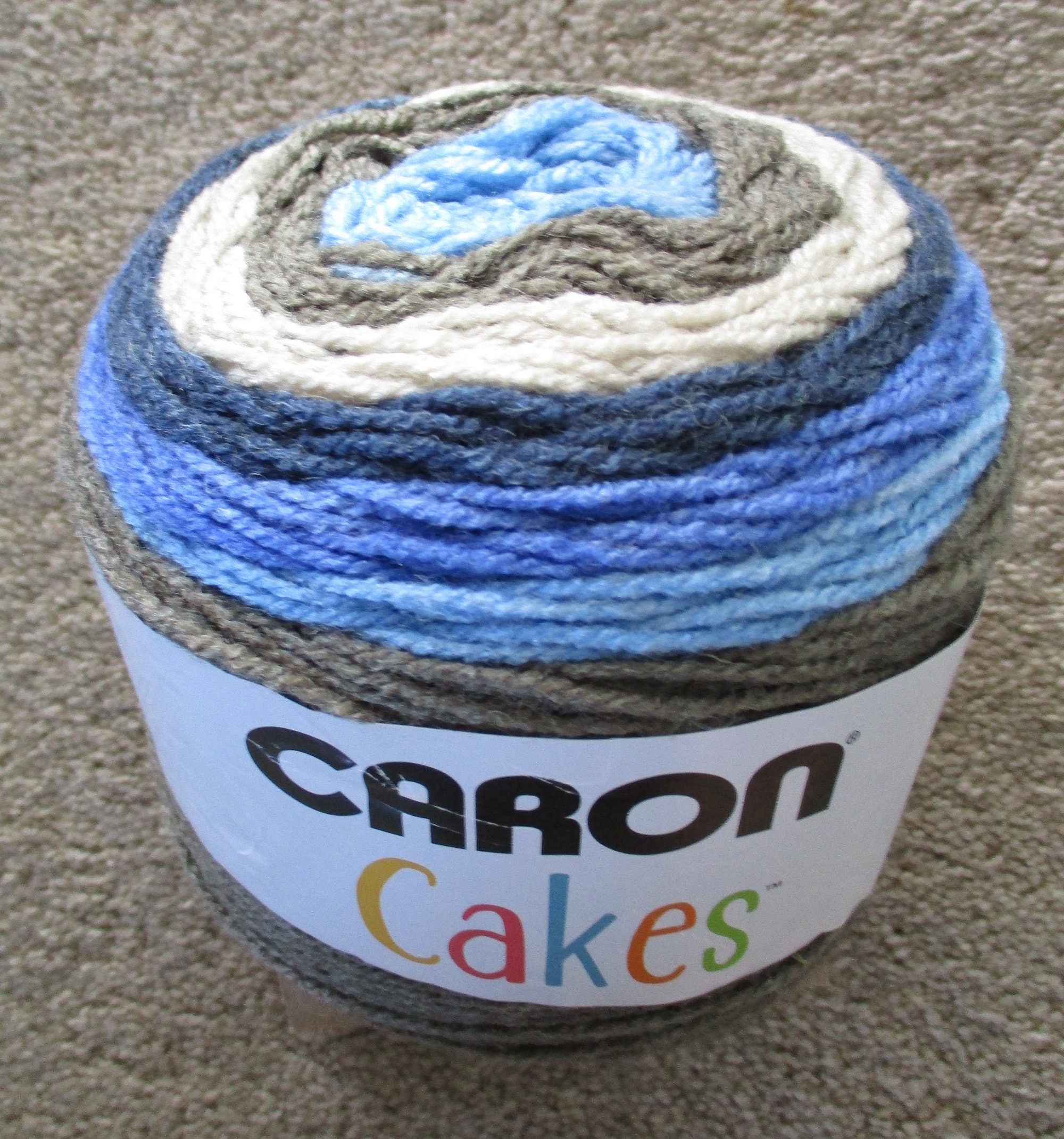 DESTASHING Caron Anniversary Cake in REEF BLUE 