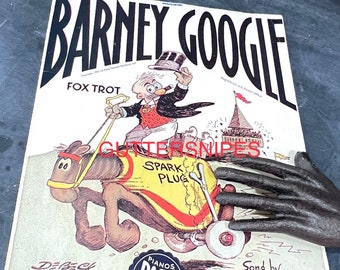 Goo-Goo-Googly Eyes -1920's Sheet Music Barney Google - Fox Trot - Song By Billy Rose and Con Conrad 1922 Antique Paper Ephemera