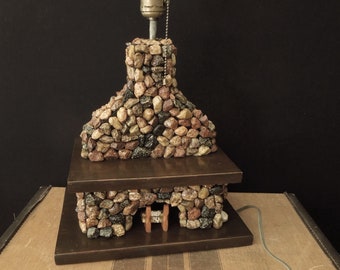 Stone Fireplace Lamp Etsy