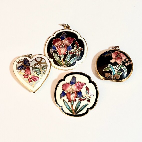 Enamel Pendant Pin Brooch Collection - Vintage Je… - image 7