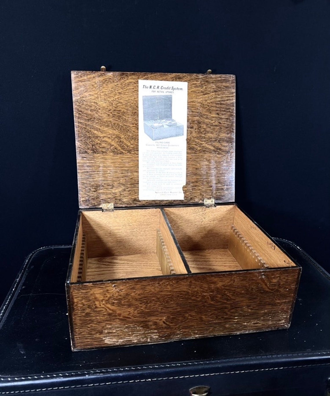 A Quarter Sawn Oak Wood Storage Box National Cash Register N. Etsy