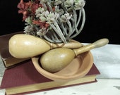 Two Vintage Wood Sock Darners Egg Shape - Prop Sewing Mending - Display Decor Rustic Farmhouse Cottage BoHo