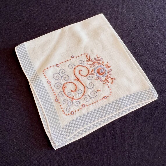 Monogramed Cloth Handkerchiefs Print / Embroidery… - image 4