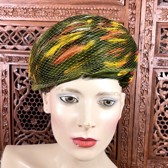 Vintage Hat, Cap, Fashion, Feathers 1950's - Clothing