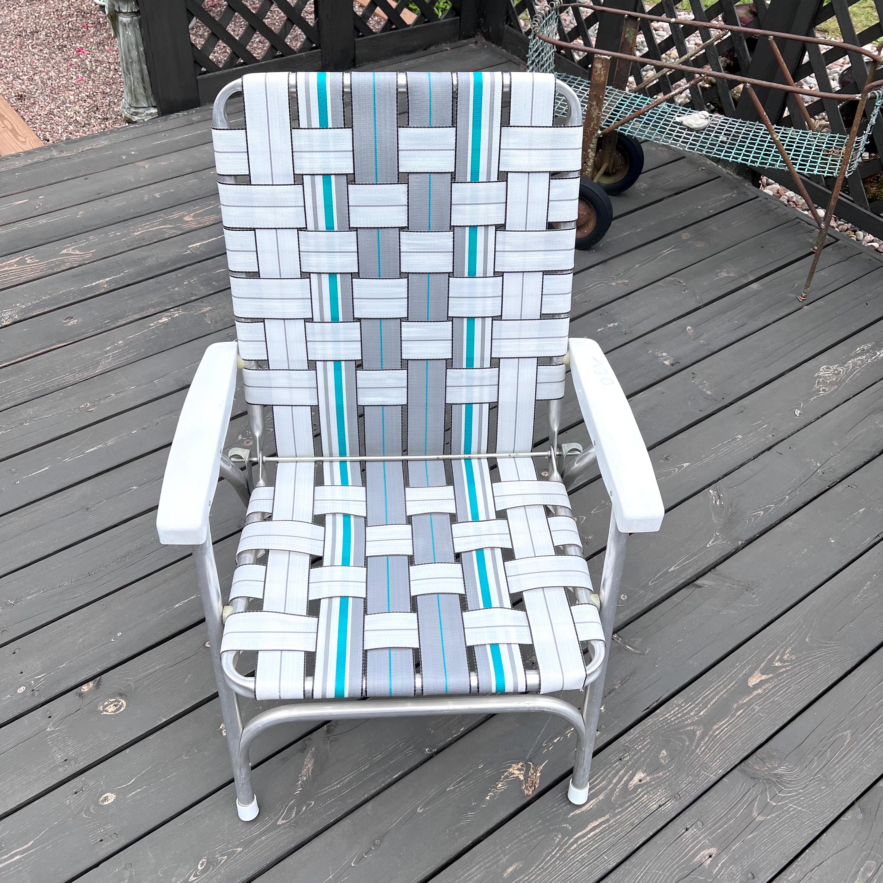 Lawn Chair USA Re-Web Kit 50 Fuß (2 1/4 "x 150" Ohne Clips, Grün Und Weiß