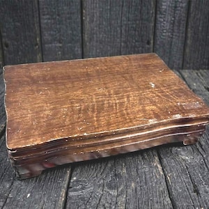 Wood Silver Flatware Storage by Rogers Bros - Lined sections