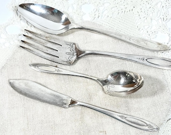 Oneida Community Plate Adam Pattern 4 Serving Pieces  - Spoons, Knife, Fork