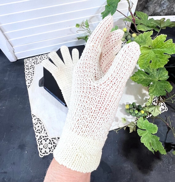 Isn't She Classy - Women's Crochet Gloves - Vinta… - image 2