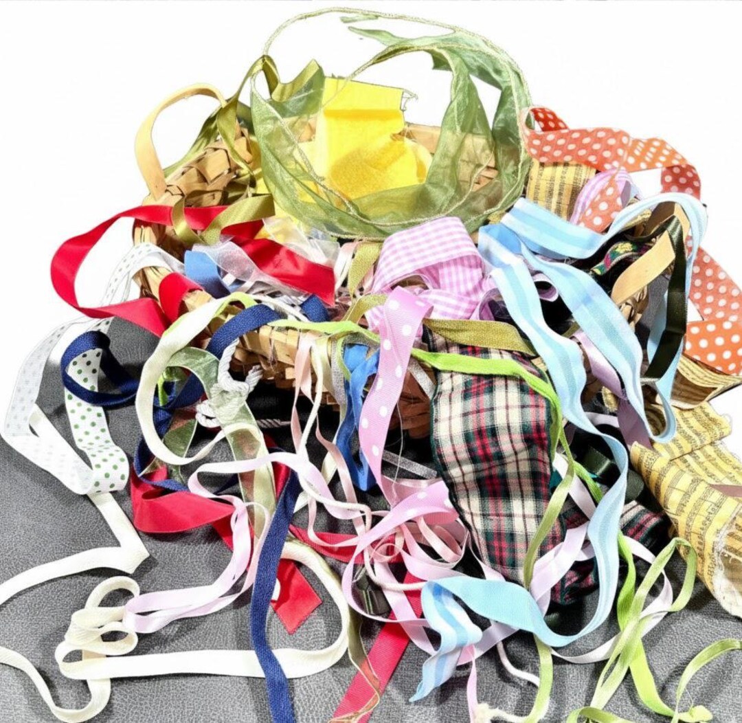 Repurpose Ribbons Ribbons, Trim Vintage Woven Fabric - Printed Cloth Repurpose - Etsy