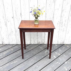Wood Side Table -  Vintage Furniture - Rectangular Top 21" L x 12" W