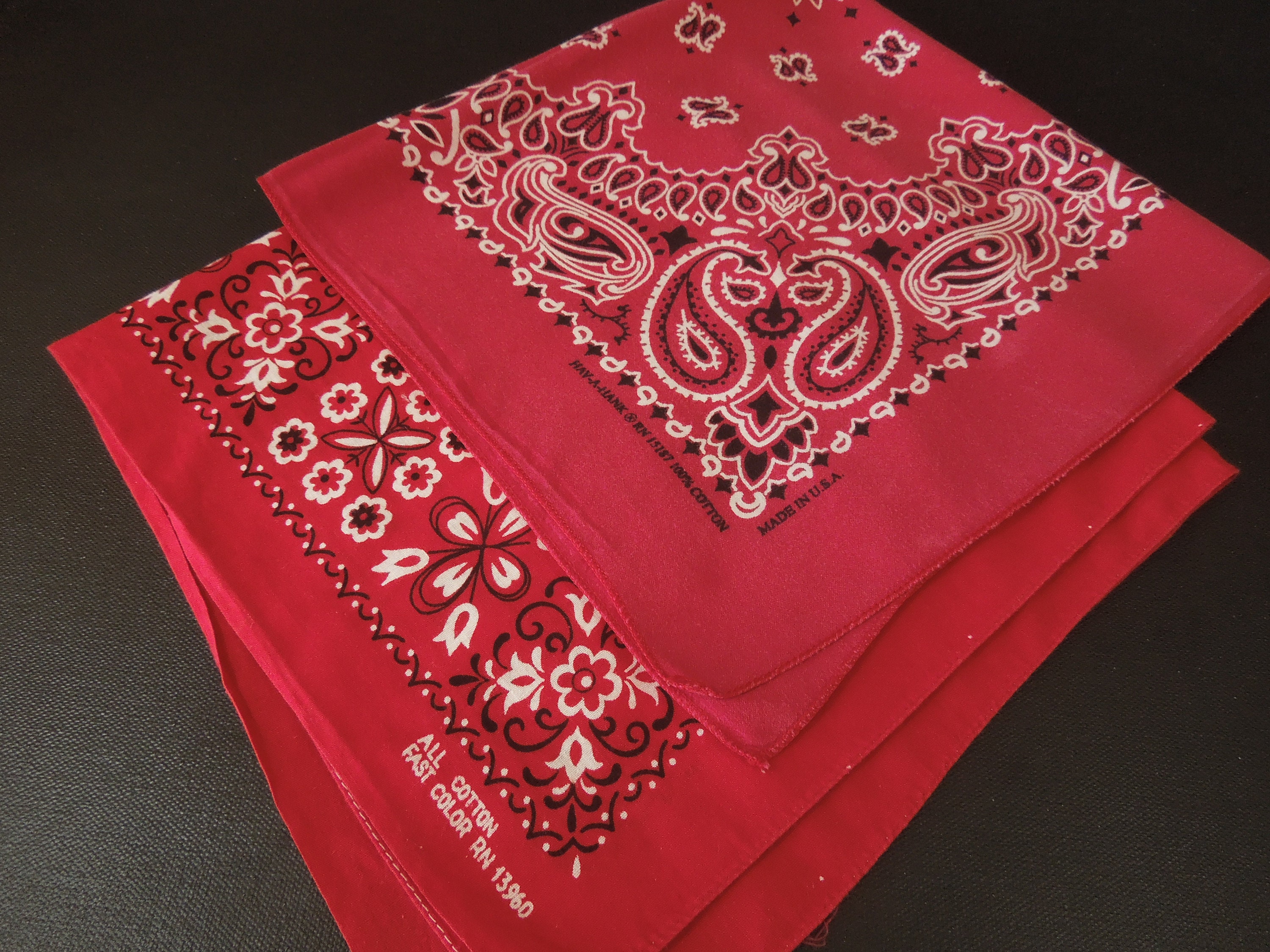 Two Red Bandannas Vintage Fashion Rockabilly Western Biker Etsy