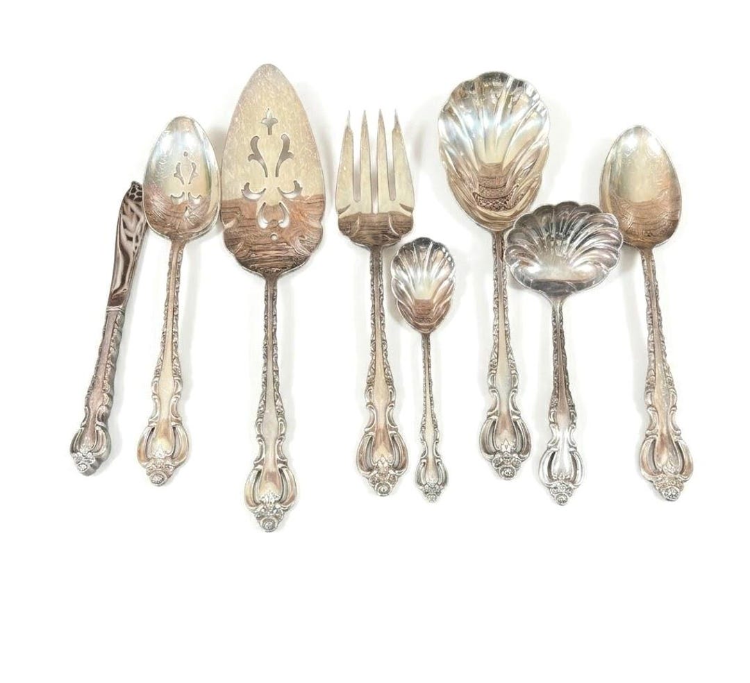Flatware, Serving 8 Pc. Countess Pattern Vintage, Pie Server, Meat Fork ...