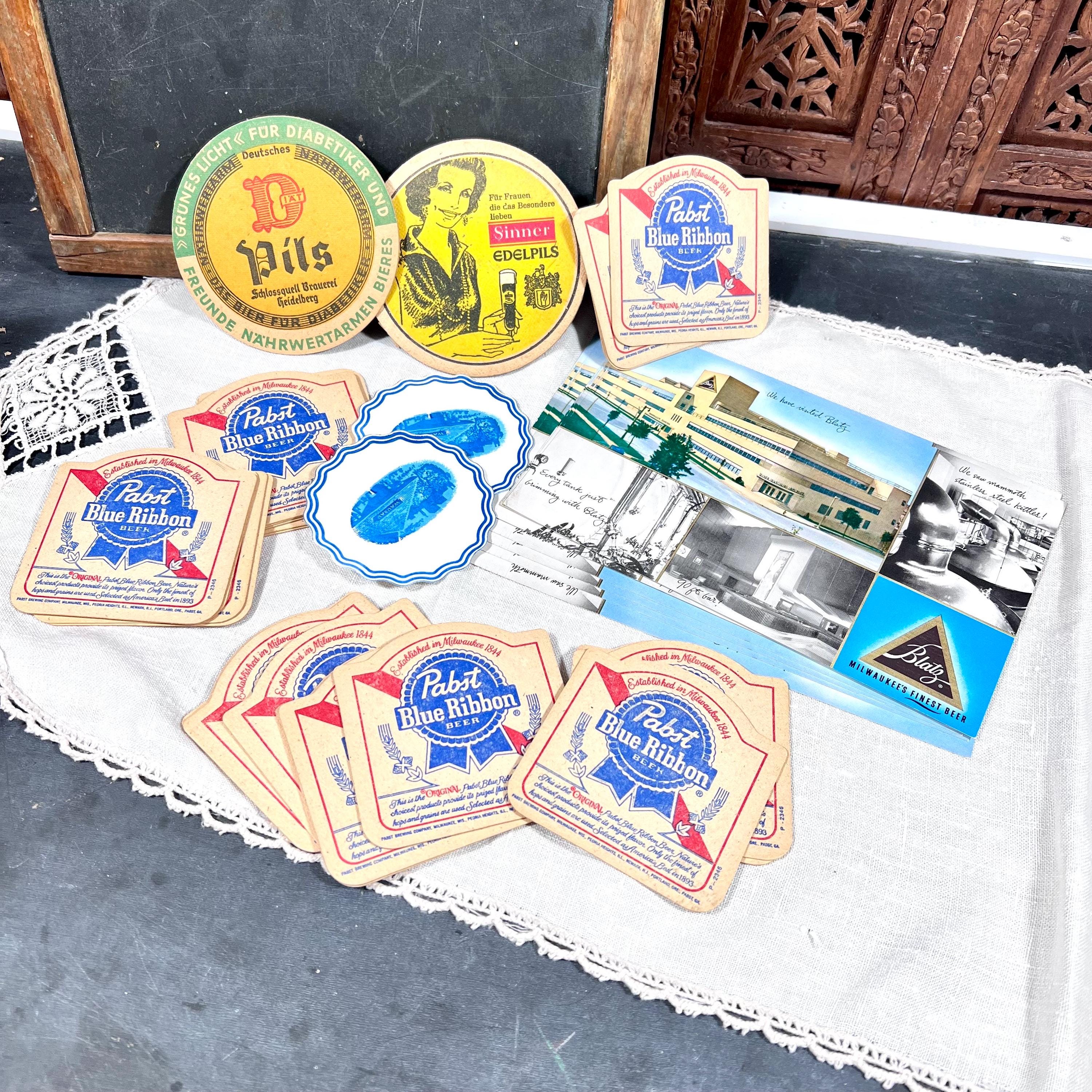 Bar Decor Repurpose - Includes 5 Blatz Milwaukee Beer Factory Postcards, 27 Drink Coasters from Bars, Restaurants Vintage