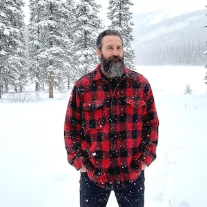 Hunting Men's Jacket, Melton Wool Plaid Shirt Lumberjack - sold as Is Vintage